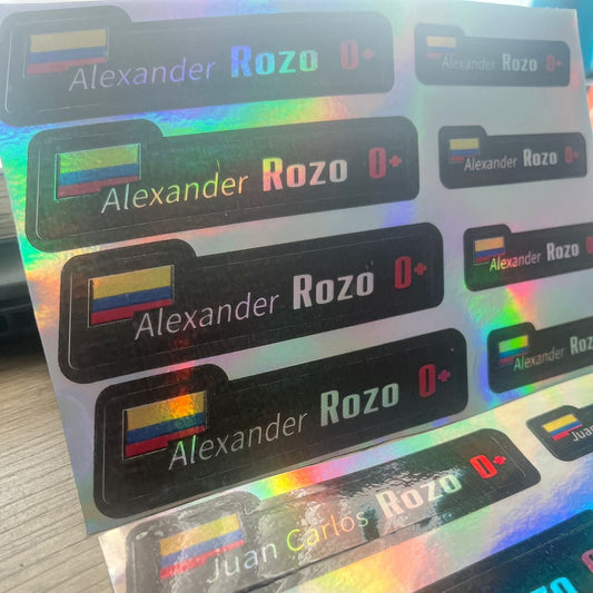 Iridescent vinyl stickers. Different versions. Pack of 8 LARGE + 8 SMALL.