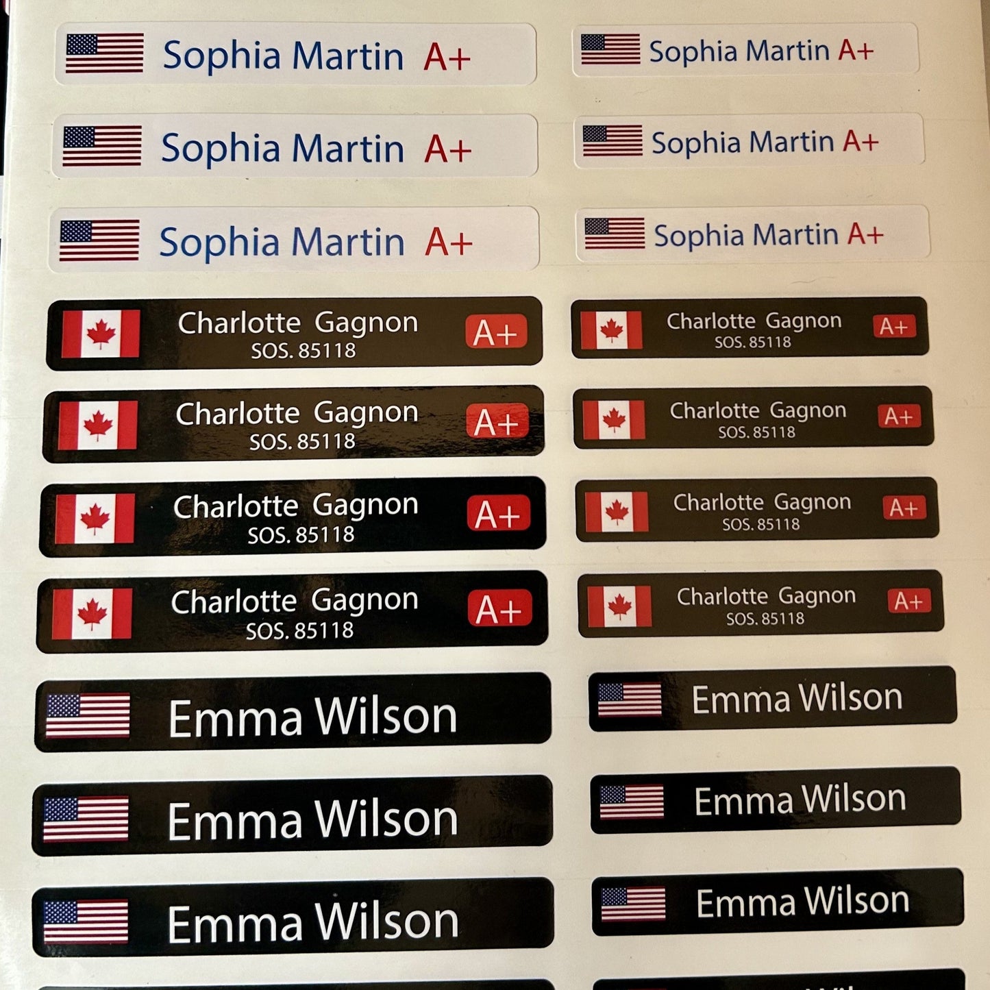 Stickers in Premium Protective Vinyl. Pack of 4 LARGE + 4 SMALL.