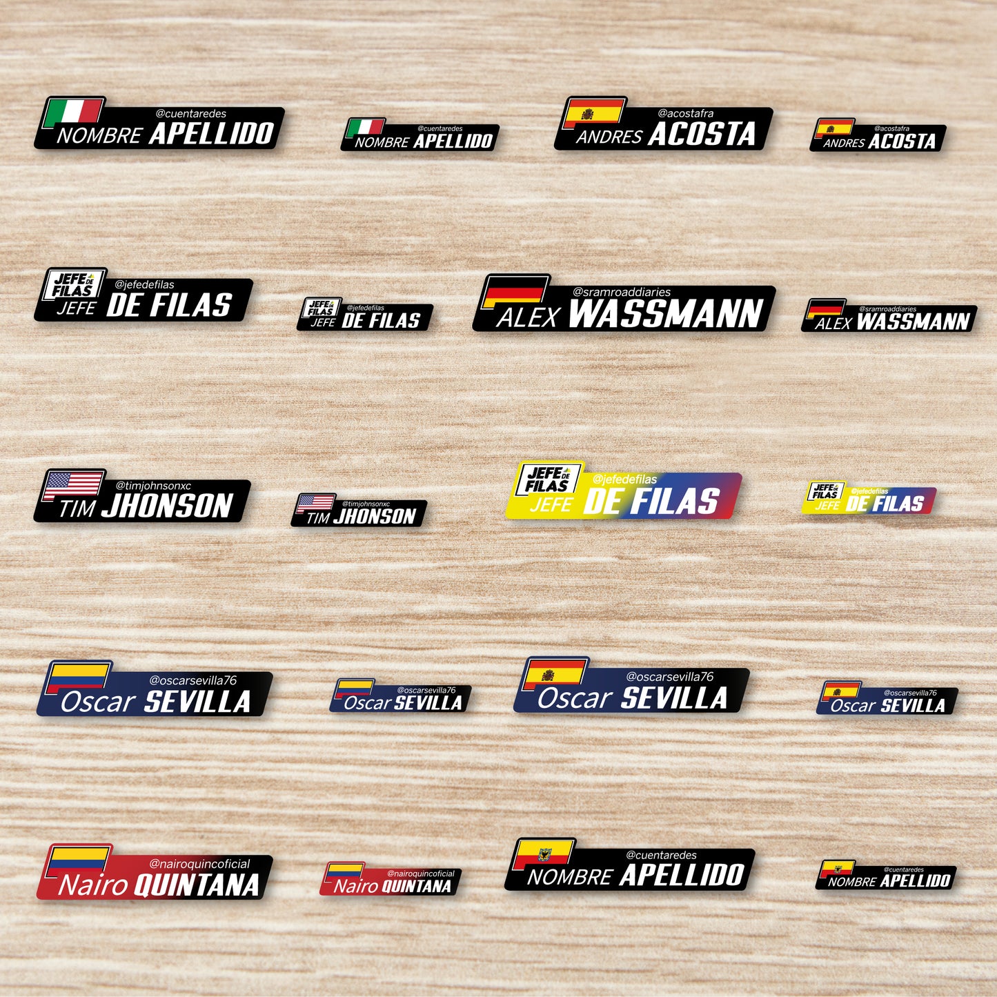 Stickers en Vinilo LAMINADO. Versión PRO2. Pack 4 GRANDES + 4 PEQUEÑOS.