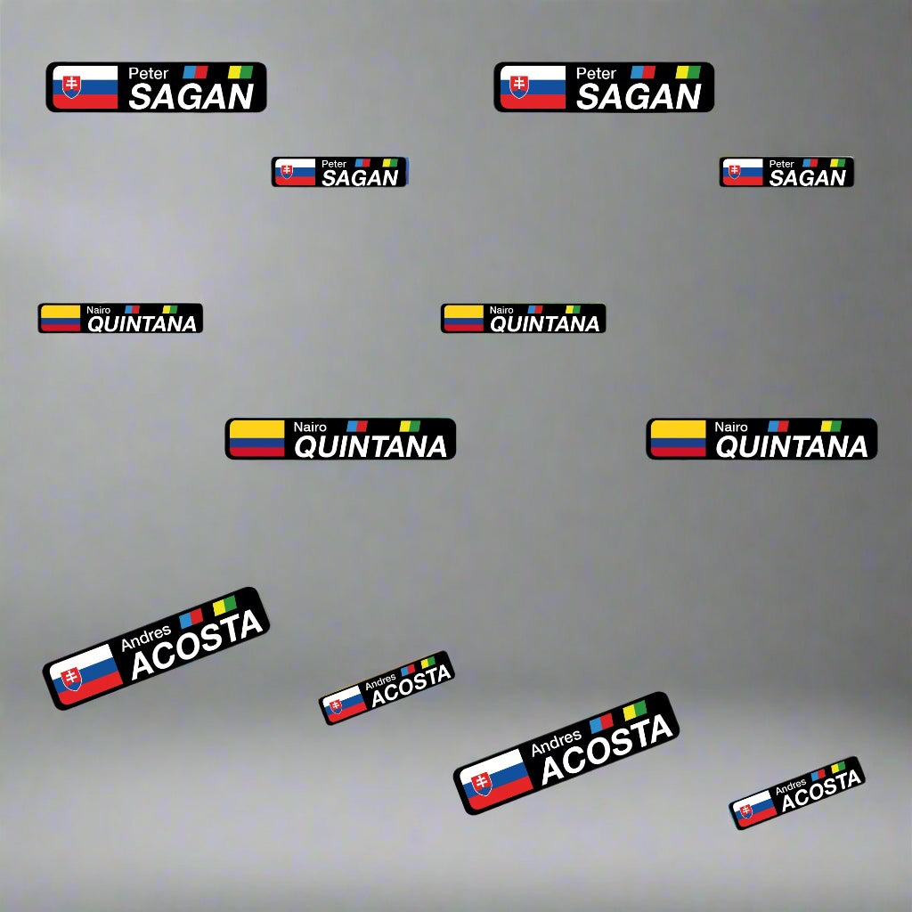 LAMINATED Vinyl Stickers. PRO version. Pack 4 LARGE + 4 SMALL.