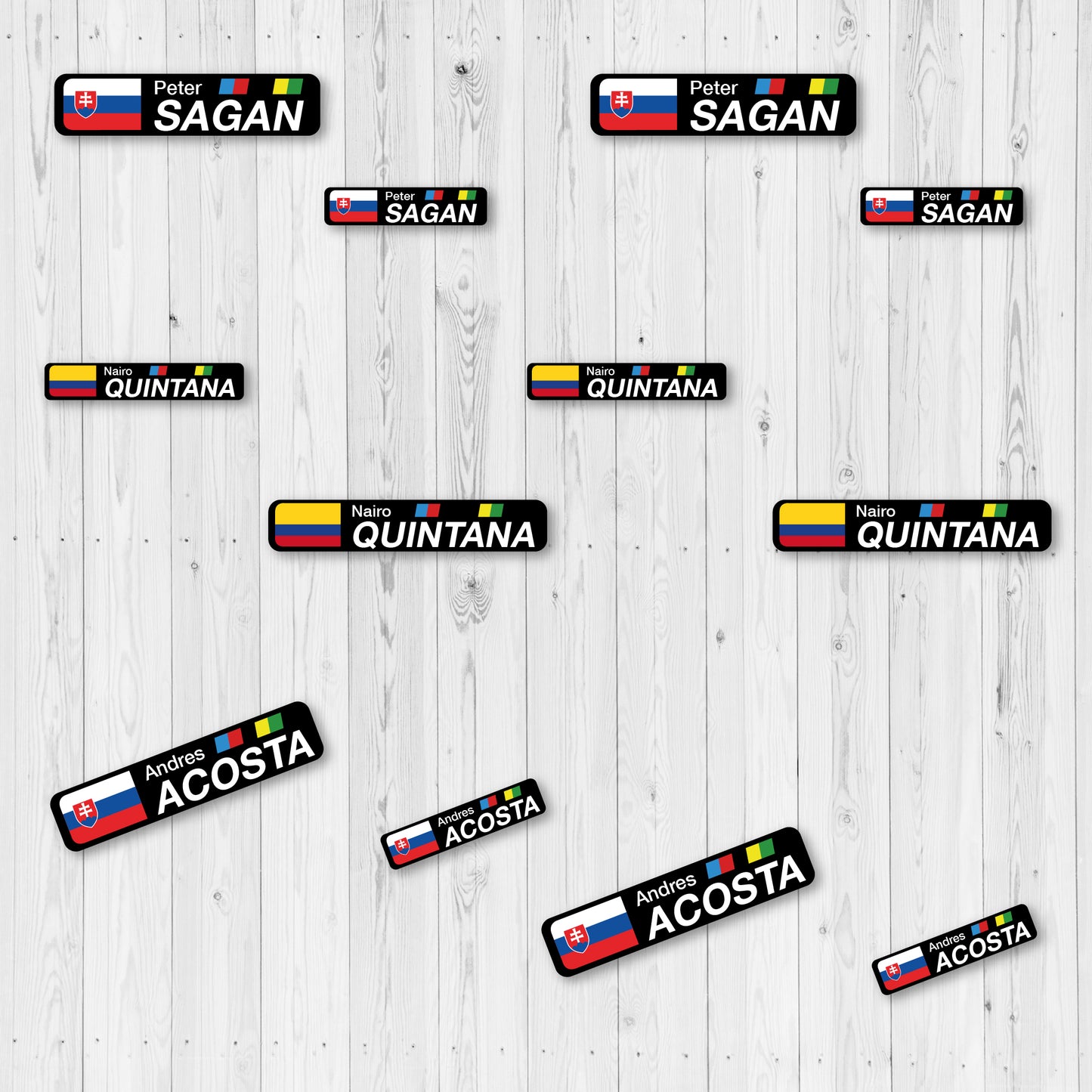 Stickers en Vinilo LAMINADO. Versión PRO2. Pack 4 GRANDES + 4 PEQUEÑOS.