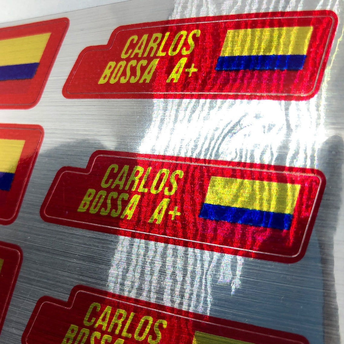 Stickers en Vinilo LAMINADO METALIZADO. Diferentes versiones. Pack 8 GRANDES + 8 PEQUEÑOS.