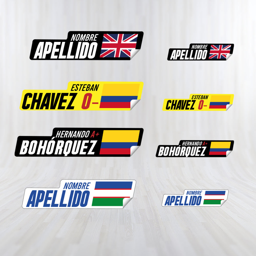 LAMINATED Vinyl Stickers. PRO version. Pack 4 LARGE + 4 SMALL.