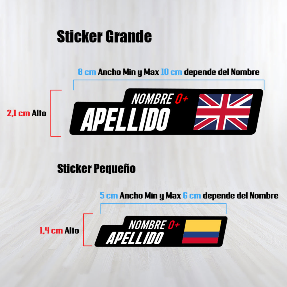 Stickers en vinilo RESINADO. Versión PRO. Pack de 2 GRANDES + 2 PEQUEÑOS.