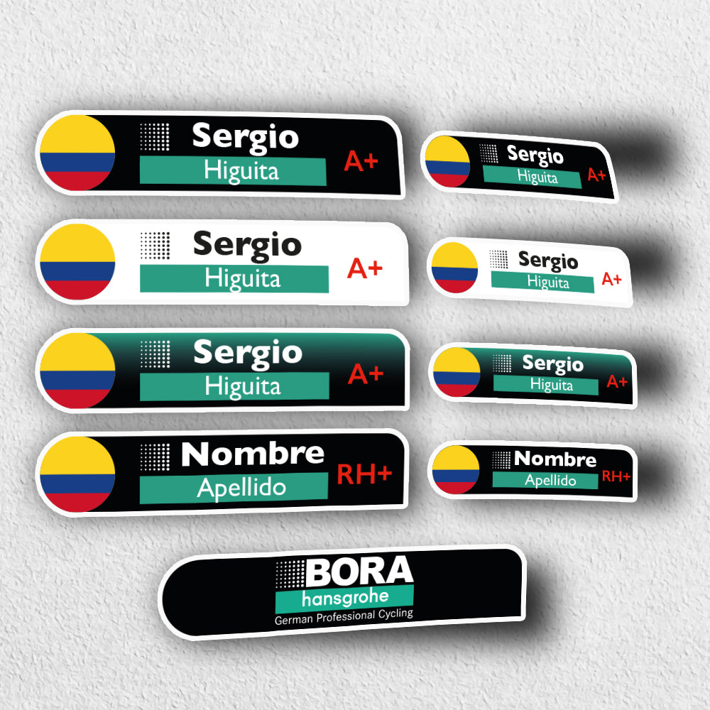 LAMINATED Vinyl Stickers. TEAMS version. Pack 4 LARGE + 4 SMALL + LOGO.