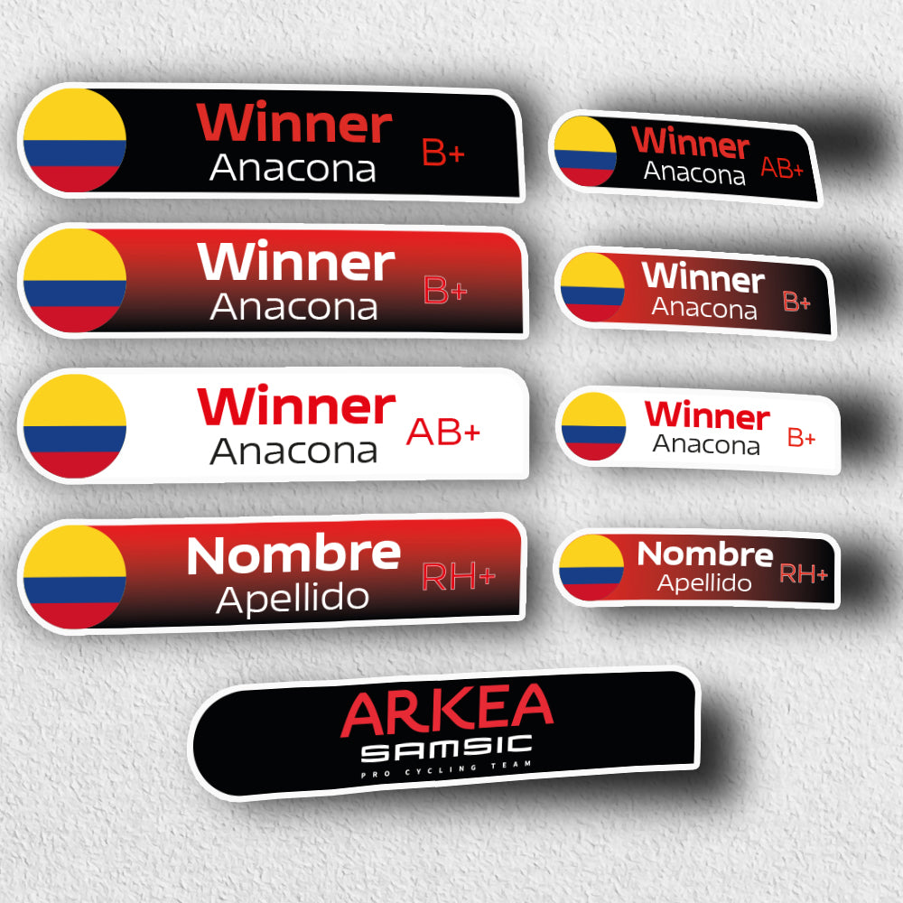 LAMINATED Vinyl Stickers. TEAMS version. Pack 4 LARGE + 4 SMALL + LOGO.