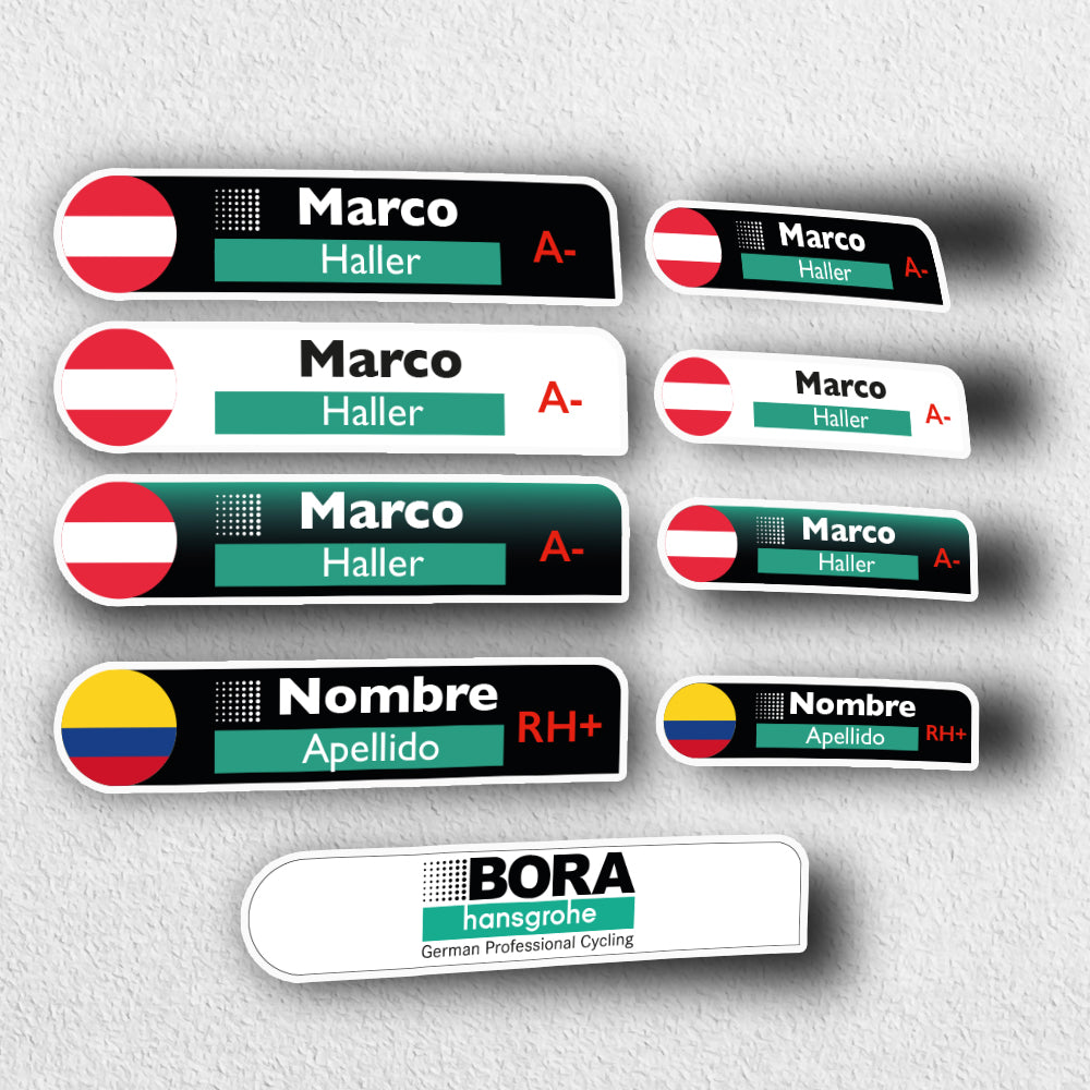 LAMINATED Vinyl Stickers. TEAMS version. Pack 4 LARGE + 4 SMALL + LOGO.