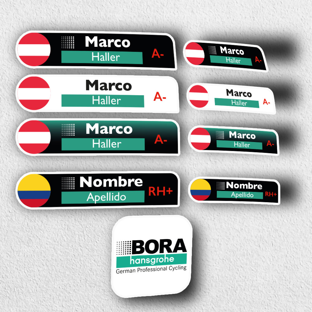 LAMINATED Vinyl Stickers. TEAMS version. Pack 4 LARGE + 4 SMALL + LOGO.