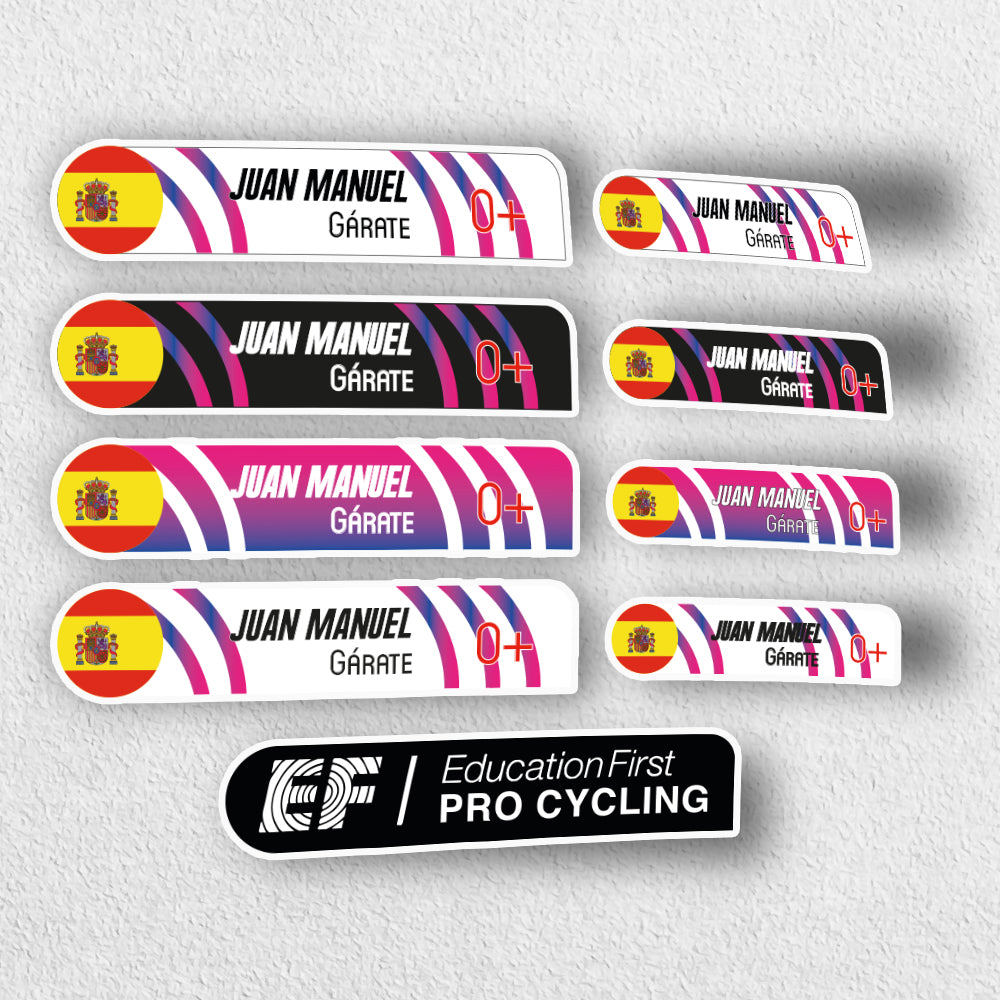 LAMINATED Vinyl Stickers. TEAMS version. Pack 4 LARGE + 4 SMALL + LOGO.