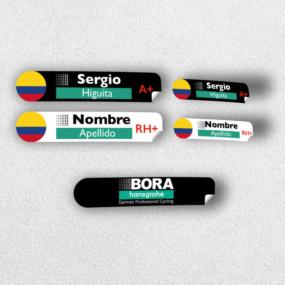 LAMINATED Vinyl Stickers. TEAMS version. Pack 4 LARGE + 4 SMALL + LOGO.