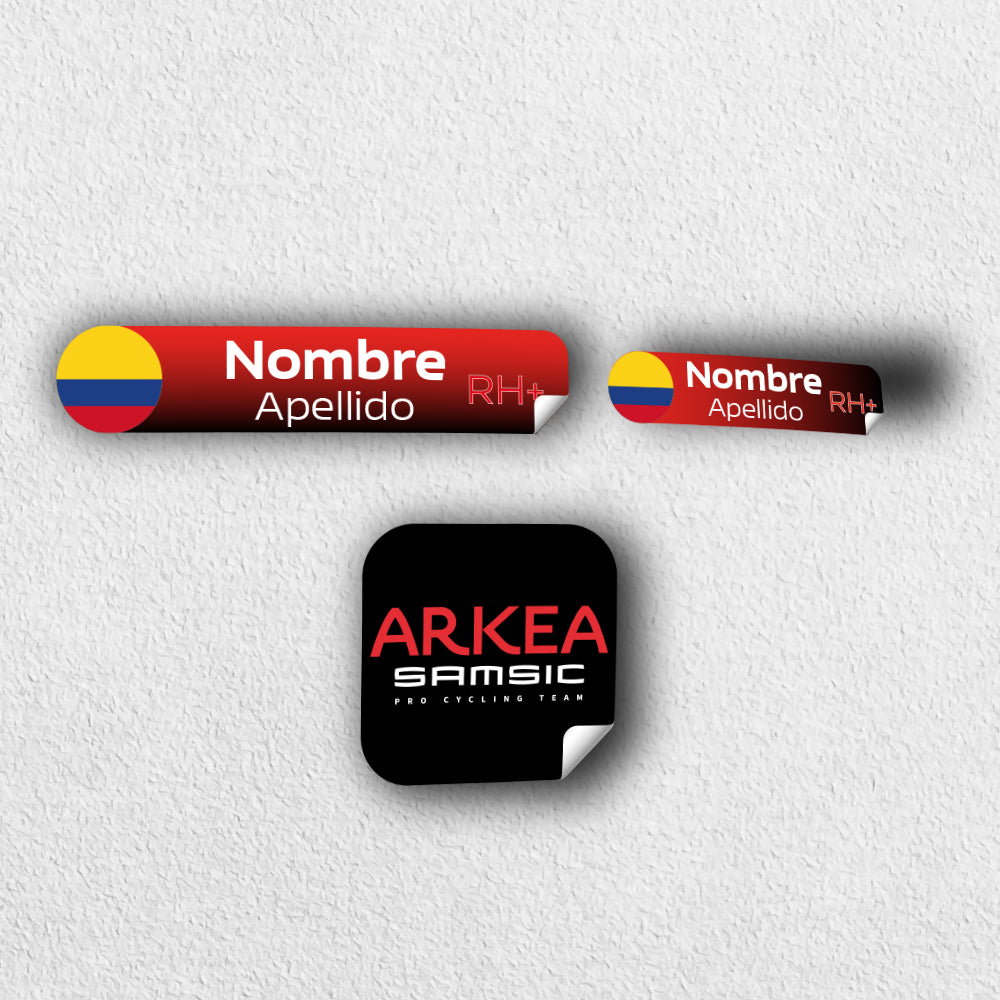 LAMINATED Vinyl Stickers. TEAMS version. Pack 4 LARGE + 4 SMALL + LOGO.