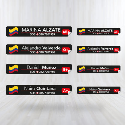 Stickers en Vinilo LAMINADO. Versión SOS. Pack 4 GRANDES + 4 PEQUEÑOS.