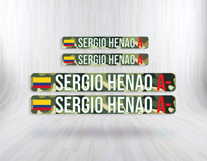LAMINATED Vinyl Stickers. CAMOUFLAGE version. Pack 4 LARGE + 4 SMALL.