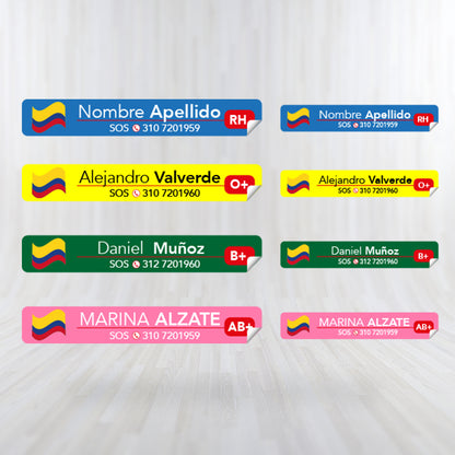 Stickers en Vinilo LAMINADO. Versión SOS. Pack 4 GRANDES + 4 PEQUEÑOS.