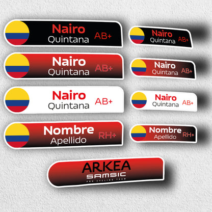 Stickers en Vinilo LAMINADO. Versión TEAMS. Pack 4 GRANDES + 4 PEQUEÑOS + LOGO.