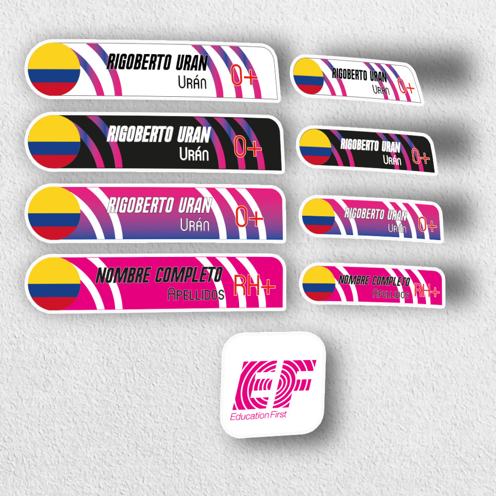 Stickers en Vinilo LAMINADO. Versión TEAMS. Pack 4 GRANDES + 4 PEQUEÑOS + LOGO.