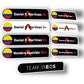 LAMINATED Vinyl Stickers. TEAMS version. Pack 4 LARGE + 4 SMALL + LOGO.