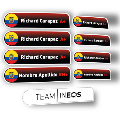 Stickers en Vinilo LAMINADO. Versión TEAMS. Pack 4 GRANDES + 4 PEQUEÑOS + LOGO.