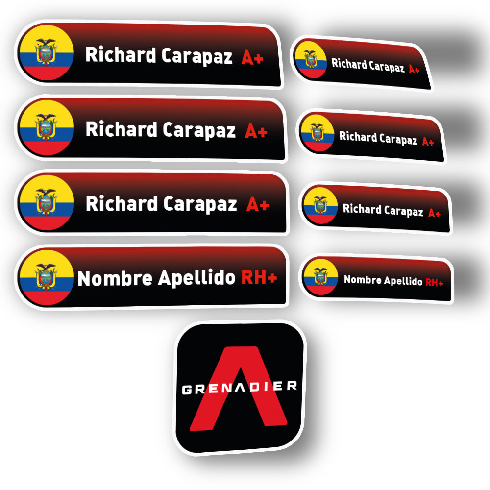 Stickers en Vinilo LAMINADO. Versión TEAMS. Pack 4 GRANDES + 4 PEQUEÑOS + LOGO.
