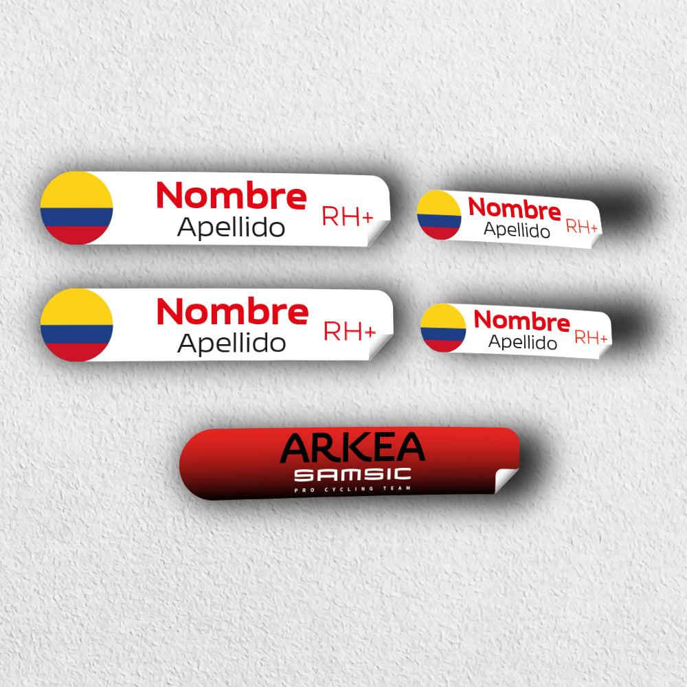 Stickers en Vinilo LAMINADO. Versión TEAMS. Pack 4 GRANDES + 4 PEQUEÑOS + LOGO.
